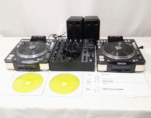 DENON DN-S3700 ターンテーブル DJCDプレイヤー 2台 DJX750 ミキサー MS16　セット 音出し確認済み