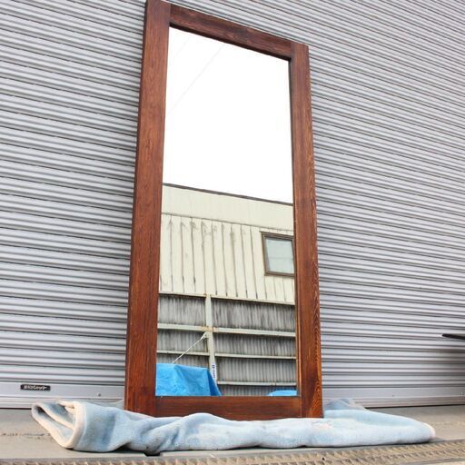 T962) ジャーナルスタンダード 姿見 全身鏡 大型 W80cm H170cm BREDA MIRROR ブレダ 古木 天然木 無垢材 journal standard 参考7万