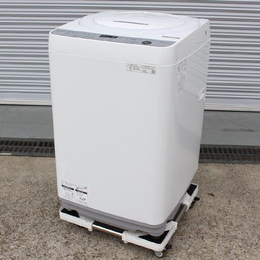 T970) シャープ ES-GE7E-W 全自動洗濯機 2020年製 7.0kg 風乾燥 穴なし槽 抗菌仕様 槽クリーン ガンコ汚れコース 縦型洗濯機 7kg HSHARP