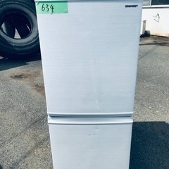 ✨2019年製✨634番 SHARP✨ノンフロン冷凍冷蔵庫✨SJ-D14E-W‼️
