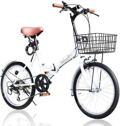 新品未開封】20インチ 折りたたみ自転車・カゴ付 ・シマノ6段ギア ...