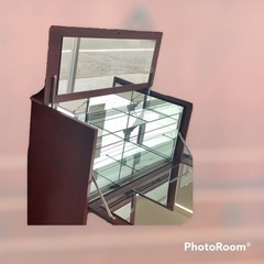 【美品】アンティーク 海外輸入 カクテルキャビネット 飾り棚 食器棚 収納棚 J McCain Furniture Sydney 鏡張り 鍵付 ヴィンテージ 一点物