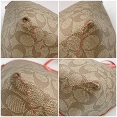 COACH トートバッグ シグネチャー オレンジ リバーシブル ハンドバッグ