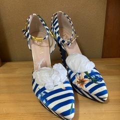 【新品】夏らしい　ブルー　ハイヒール