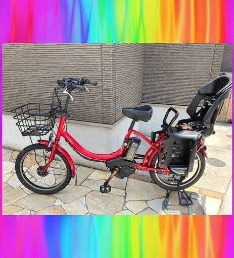 バッテリーほぼ新品！8.7AhYAMAHA　ヤマハ　パスバビー　 電動自転車　電動アシスト自転車　子供乗せ　3人乗り　20インチ　5277