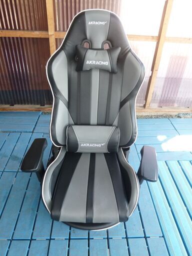 AKRacing ゲーミング座椅子/本体のみ/中古品/ブラック×グレー