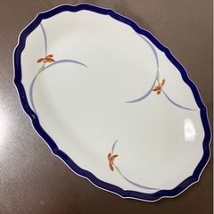 香蘭社　蘭の模様　オーキッドレース　楕円形　大皿