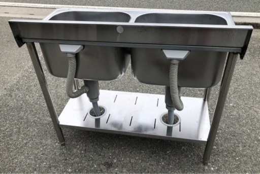 ⭐︎中古品　SUNWAVE  2槽シンク　100×45×80cm  厨房機器⭐︎ ⭐︎中古品 SUNWAVE 2槽シンク 100×45×80cm 厨房機器⭐︎