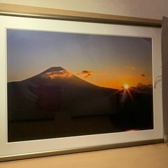 無料‼️赤富士　コウノトリ刺繍画