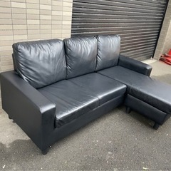 2029 スイートデコレーション カウチソファ L字ソファ レザー 黒 