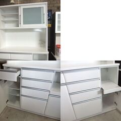 レンジボード キッチン収納 食器棚 幅120cm エナメルホワイト 札幌市東区 新道東店