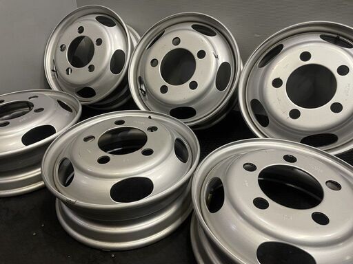 新車外し TOPY製 トラックホイール 17.5インチ 6本 DFM 17.5X5.25 115-8TC 5H PCD203.2 +115 ハブ径146　(VHB325)クレジットカード QRコード決済可能 新車外し TOPY製 トラックホイール 17.5インチ 6本 DFM 17.5X5.25 115