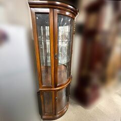 karimoku/カリモク コーナーキャビネット ライトブラウン 高さ180cm 飾り棚 コレクションボード 札幌東区