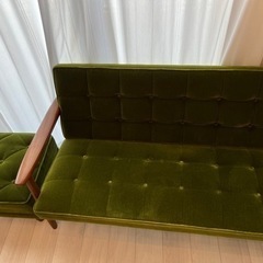 ソファ カリモク60 Kチェア2シーター&オットマン モケットグリーン