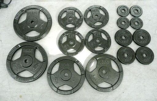 ハンマートーン　バーベルプレートセット（5キロ×4） ハンマートーンバーベルセット 約100kg 1.25kg×4,2.5kg×4,5kg×4,10kg×2