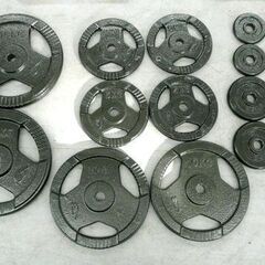 ハンマートーンバーベルセット 約100kg 1.25kg×4,2.5kg×4,5kg×4,10kg×2,15kg×2 シャフト ラック付き 筋トレ トレーニング 札幌市手稲区