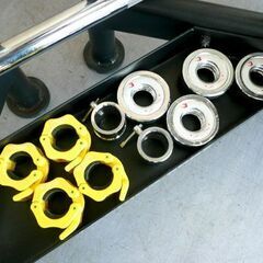 ハンマートーンバーベルセット 約100kg 1.25kg×4,2.5kg×4,5kg×4,10kg×2,15kg×2 シャフト ラック付き 筋トレ トレーニング 札幌市手稲区