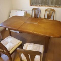 可変式食卓テーブル 4～6人掛け 椅子4脚付き
