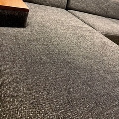【売約済み】　【39万円】【ジモティー限定！お持ち帰りで5,000円お値引き！】FLANNELSOFA　フランネルソファ　BRICK　ブリック　3シーター 3Pソファ 木肘 ウォールナット 無垢材 カウチ　ワイド　検　ネイビー　グレー　テーブル　ソファテーブル　肘掛け　肘置き　サイドテーブル　ウォルナット
