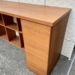 【売約済み】　actus アクタス 北欧 モダン MEZZO ウォールナット シェルフ デスク 学習机 飾り棚 本棚 棚　オープンシェルフ　シェルフ　引き出し　検　Mezzo2 メッツォ　ウォルナット　無垢材　勉強机　兄弟　並び　作業台　横長　大きい　机　