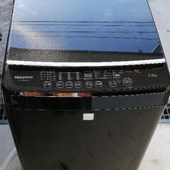 【配達無料】[希少の黒]全自動洗濯機　Hisense  5.5kg  HW-G55E4KK  2017年製　動作品