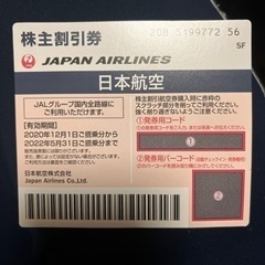 【ネット決済・配送可】JAL株主優待券