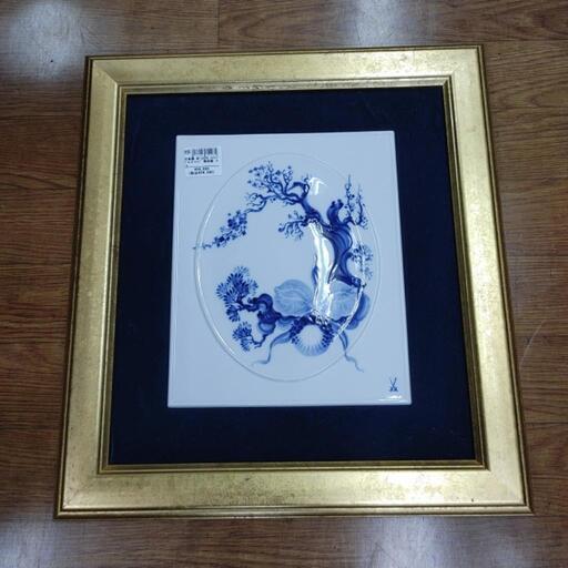 マイセン 陶板画 ブルーオーキッド 美品 （マイセン（ドイツ