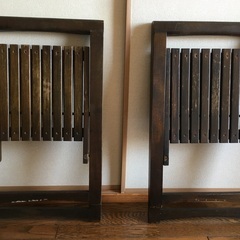 木製折りたたみ椅子２点セット（座高４２cm）