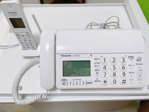 【美品】パナソニック おたっくすFAX 子機1台付き 迷惑電話対策機能搭載 KX-PD205DL-W