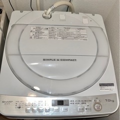 SHARP／シャープ　全自動洗濯機　7㎏　2018年製　ES-G...
