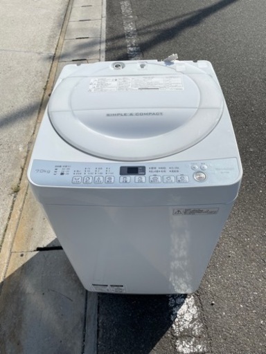 最終値下げ⭐︎名古屋市郊外配送無料　SHARP  7kg洗濯機　ES-T709-W