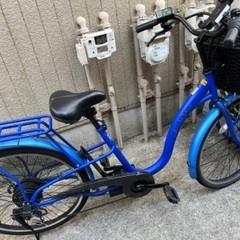 電動自転車　26インチ　シマノ製　6段階変速機　後輪ロックキー　...