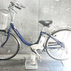 電動アシスト自転車中古 BRIDGESTONE Assista 内装3段変速 手元ライト点灯ハンドルロック搭載 充電器1個バッテリー2個(動作確認済み) カゴリアキャリア鍵付き タイヤ26インチ 