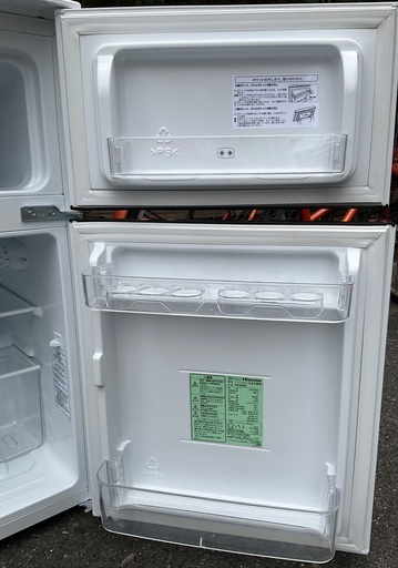 【RKGRE-906】特価！ハイセンス/Hisense/93L 冷凍冷蔵庫/HR-B95A/中古品/2020年製/当社より近隣無料配達！