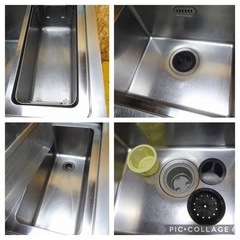 (686-05) タニコー 業務用 ステンレス ダスト付き 水切り 1槽シンク W1650D650H840BG150 中古品 一槽 流し台 厨房 飲食店