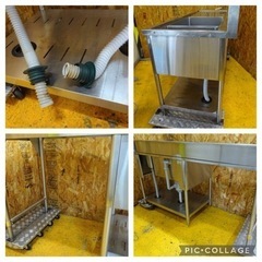 (686-05) タニコー 業務用 ステンレス ダスト付き 水切り 1槽シンク W1650D650H840BG150 中古品 一槽 流し台 厨房 飲食店