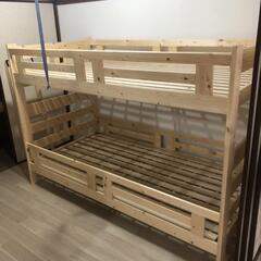 【取引中】2段ベッド 子供ベッド 木製 はしご付 二段ベッド💳自...