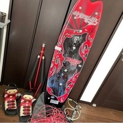 ウエイクボード　シューズ　３点ポール　けん引ロープ　ハーネス　ハンドル