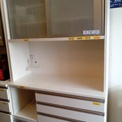 松田家具」食器棚ホワイト（W117） 【クリーニング済・配送可能】 管理