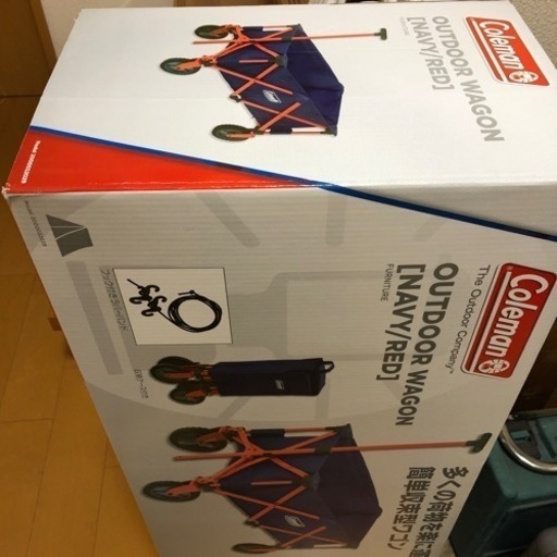 新品未開封 Coleman コールマン アウトドアキャリーワゴン ネイビー/レッド