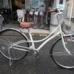 中古自転車２０５７　前後タイヤ新品！　ブリヂストン　ロココ　L２７３　２７インチ　３段ギヤ　LEDダイナモライト