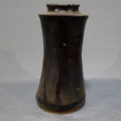 【花器】【陶器製】　高さ23cm 黒色　華道　フラワーベース　　...