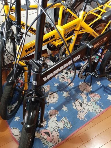 黒ハマー 折り畳み自転車 荷台付き