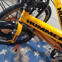 黄色 ハマー 折り畳み自転車 荷台付き