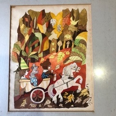 国際アンデルセン賞作家の子熊のミーシャの絵本原画　額装済み