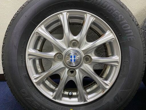 新品タイヤ 145/80R12 ブリヂストン K370 ラベル付き 中古ホイール Weds NEXTA 軽バン 軽トラ ハイゼット エブリィ 145 12