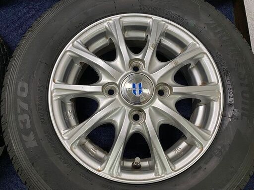 新品タイヤ 145/80R12 ブリヂストン K370 ラベル付き 中古ホイール Weds NEXTA 軽バン 軽トラ ハイゼット エブリィ 145 12