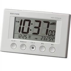 リズム(RHYTHM) 目覚まし時計 電波時計 温度計・湿度計付...