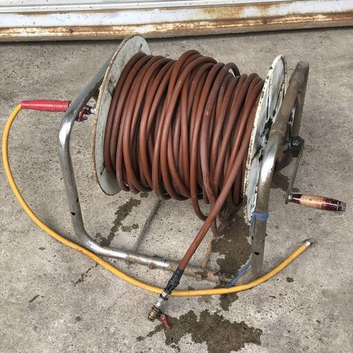 ba10/100 動噴用ホース 動力噴霧機 動力噴射機 ドラム 巻取機 スプレーホース 長さ不明 リール ジャンク