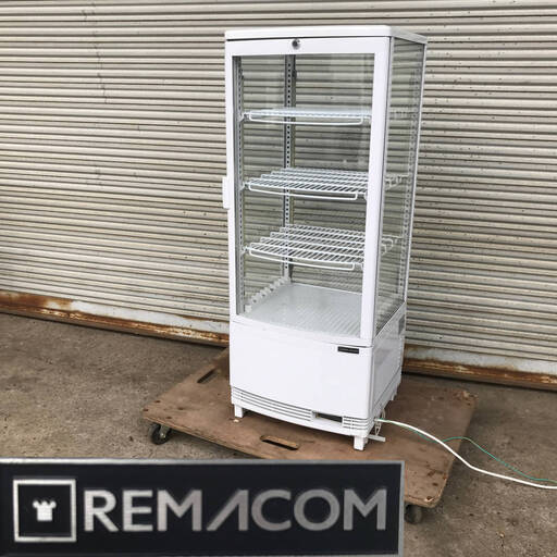 PH9/23　【直接引取り限定】 REMACOM 4面ガラス冷蔵ショーケース RCS-4G98SL 98L 業務用 動作品 LED仕様 レマコム ②
